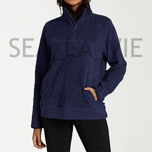 Polar Fleece Plush Quarter-Zip Pullover in Navy